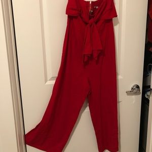 Red cropped Jumpsuit